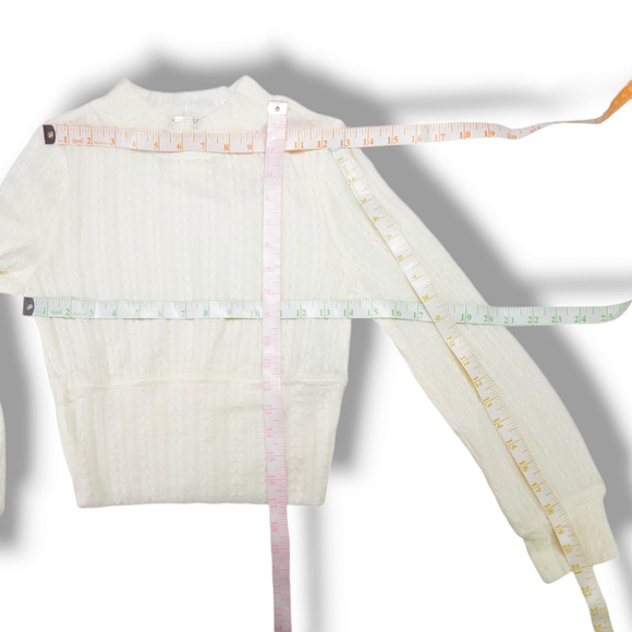 NWT B.O.G. Band of the Free Raquel Cropped Knit Sweater Top Sz. S [4-6] Ivory - Picture 9 of 10